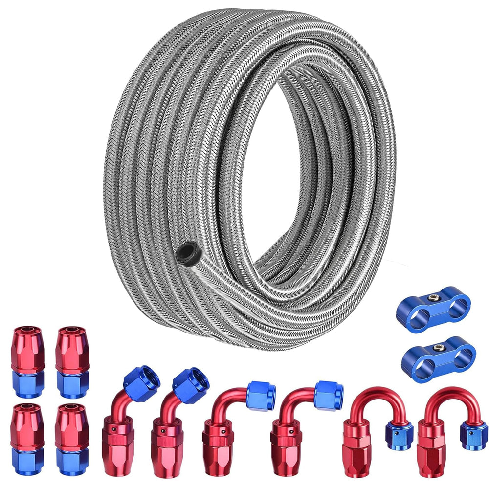 EVIL ENERGY 8AN fuel line kit 20ft braided hose for high-performance fuel transfer