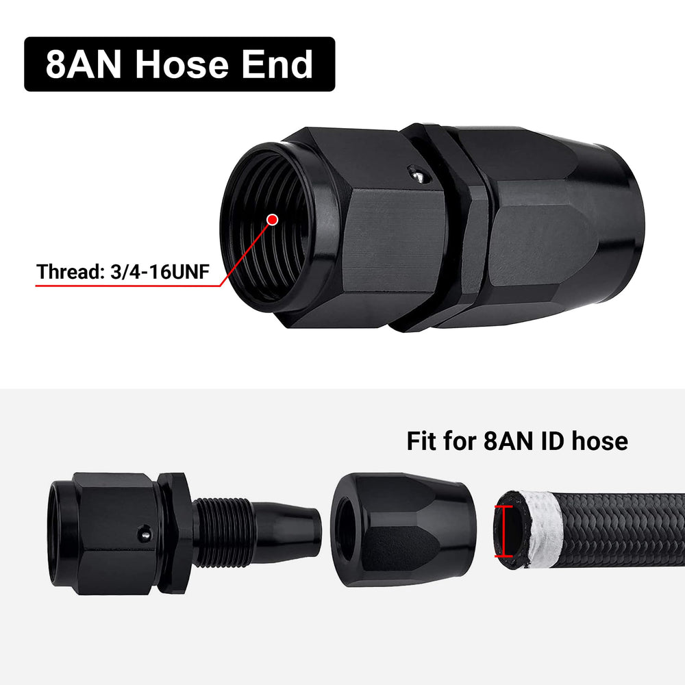 EVIL ENERGY 8AN hose end kit 45-degree for flexible line routing.
