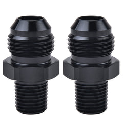 EVIL ENERGY 8AN to 1/4-in NPT adapter, straight black finish for fuel system connections