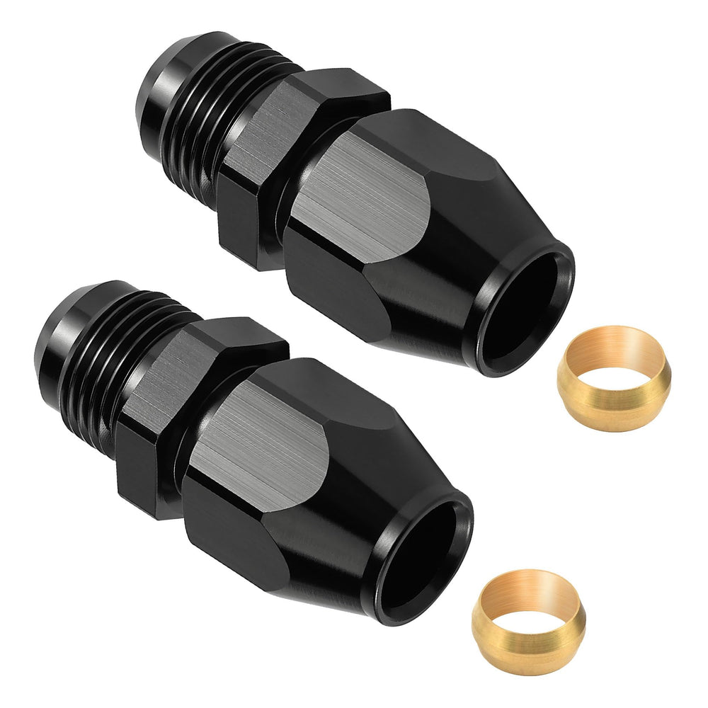 EVIL ENERGY 8AN male flare to half-inch hardline adapter in black for fuel line fittings.