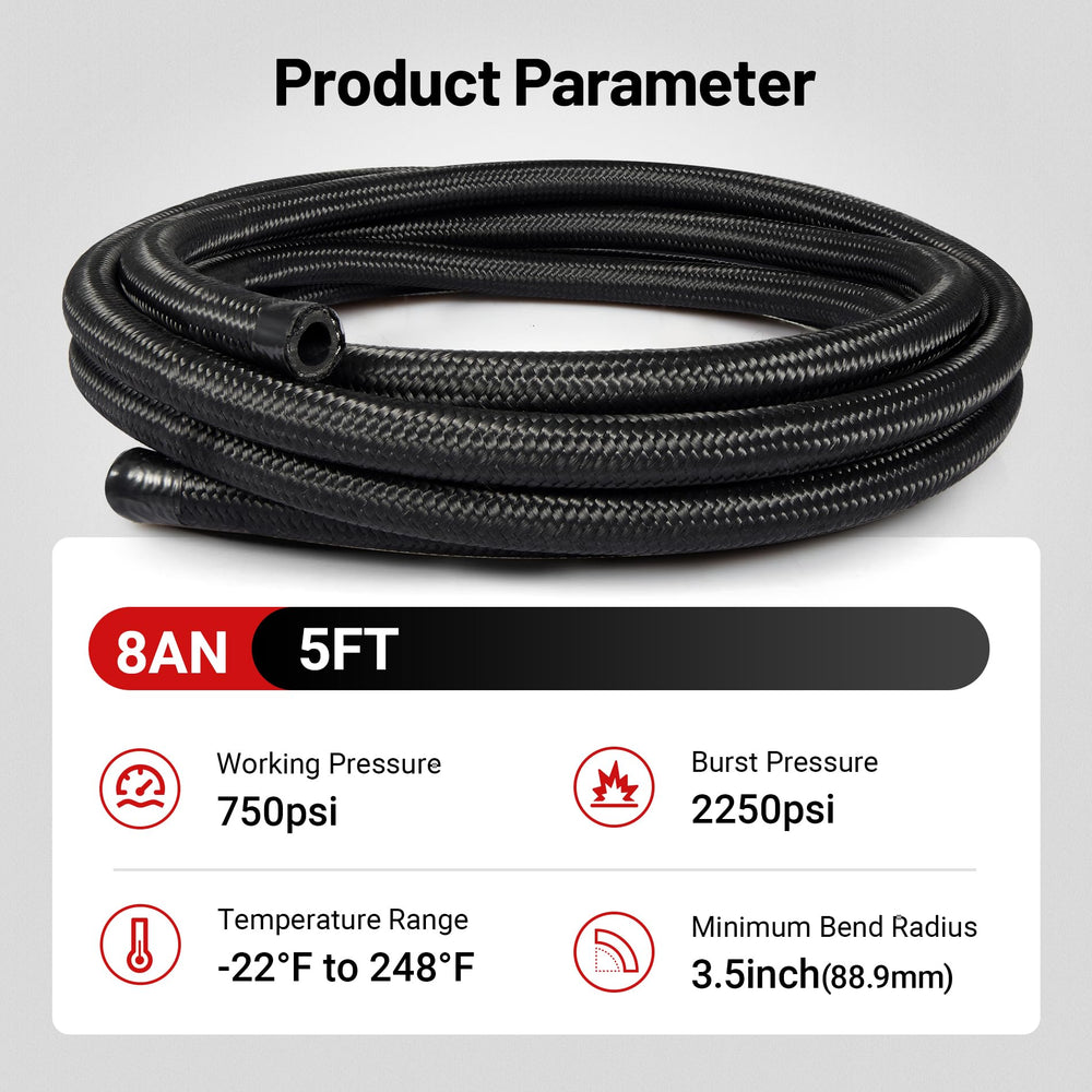 EVIL ENERGY 8AN nylon outer braid shown for engine bay protection