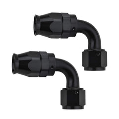EVIL ENERGY 8AN PTFE hose end 90-degree black two-pack for performance upgrades.