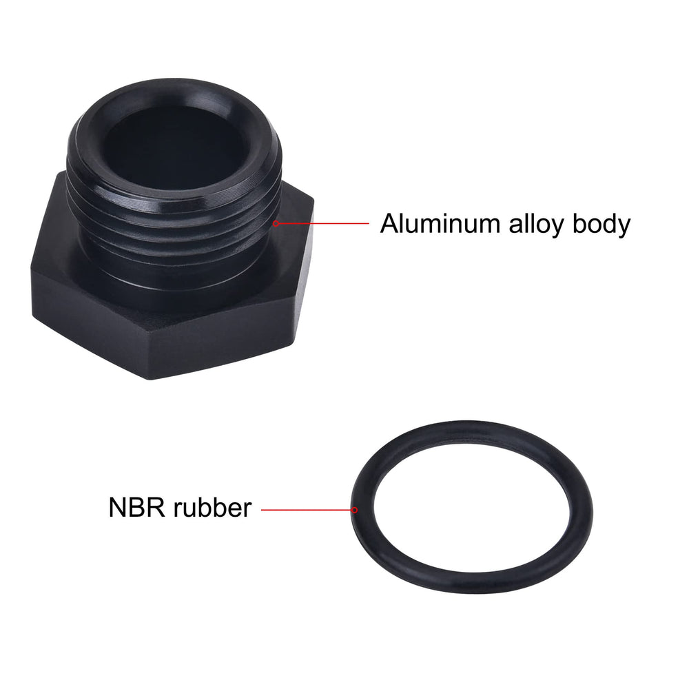 EVIL ENERGY O-ring seal on aluminum ORB plug for reliable performance.