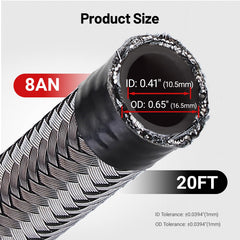EVIL ENERGY 8AN stainless braided hose fittings for durable connections