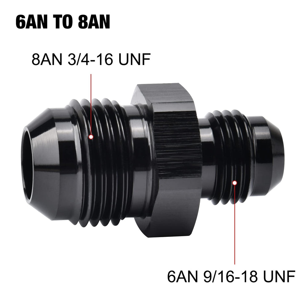 EVIL ENERGY straight flare reducer with 8AN to 6AN threads for reliable fuel lines