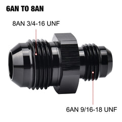 EVIL ENERGY straight flare reducer with 8AN to 6AN threads for reliable fuel lines