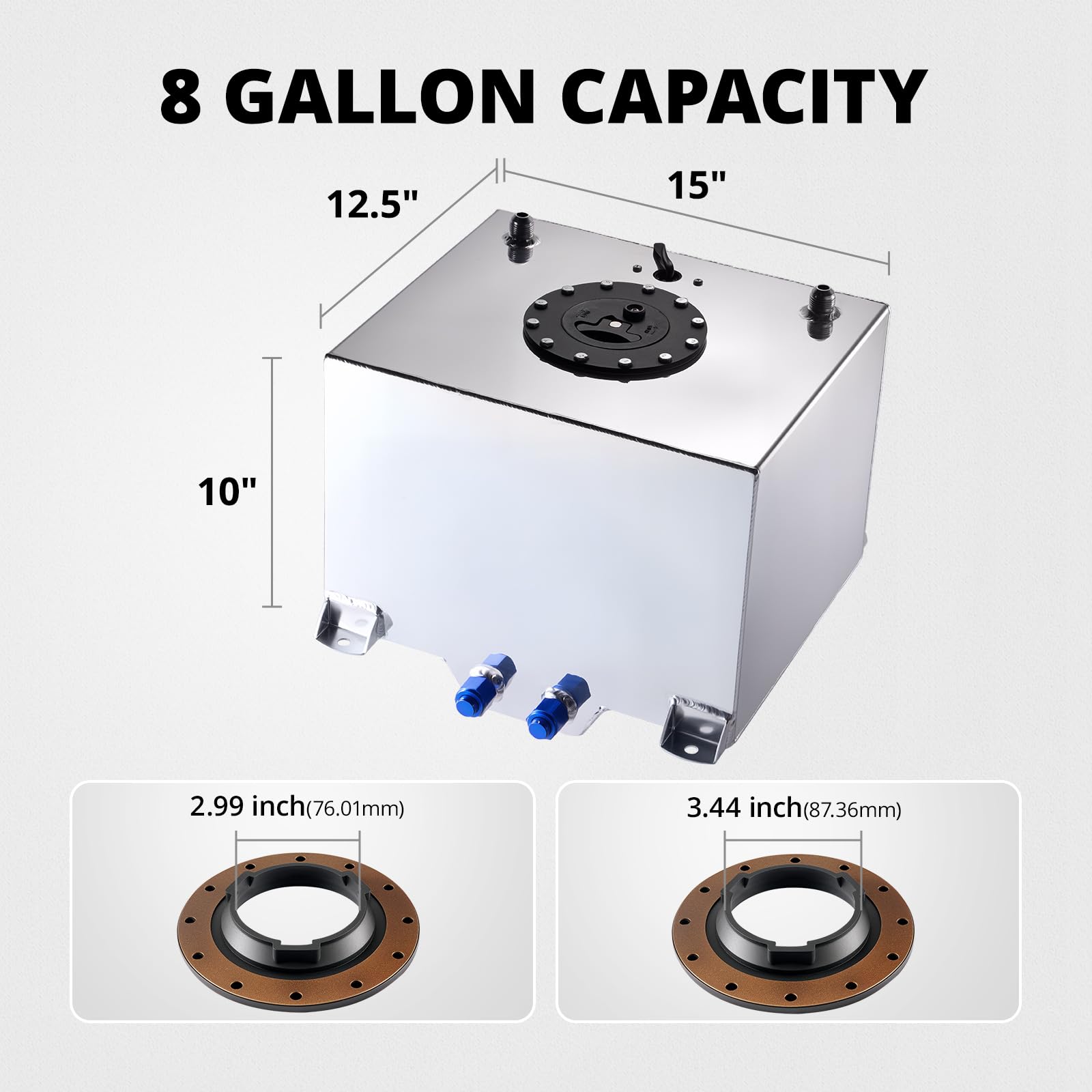 EVIL ENERGY 8 gallon fuel cell side view highlights robust construction for race-ready builds