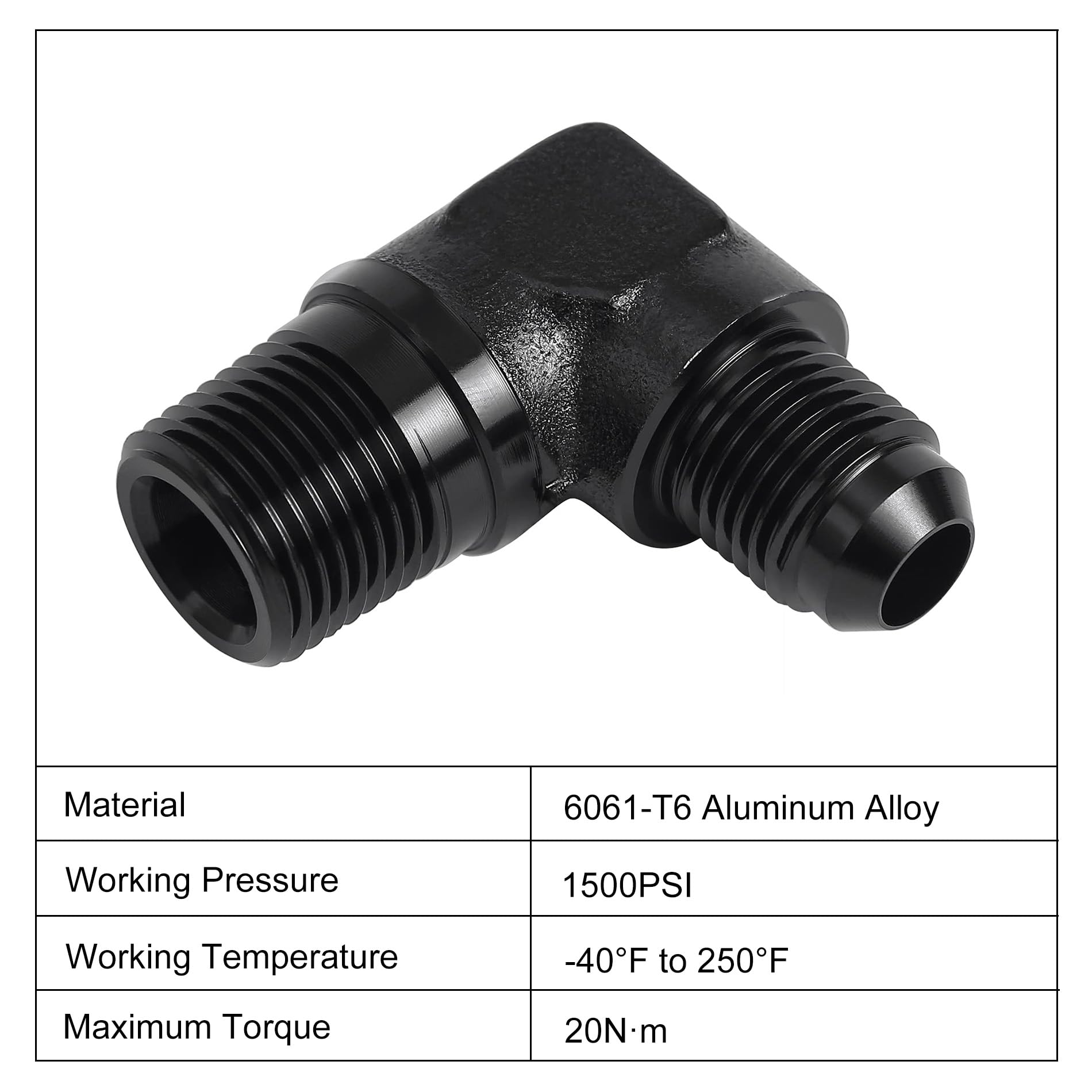 EVIL ENERGY 90-degree elbow showing flare side connection