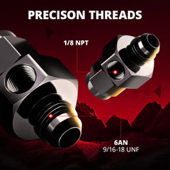 EVIL ENERGY aluminum 6061-T6 construction for durable fuel fittings.