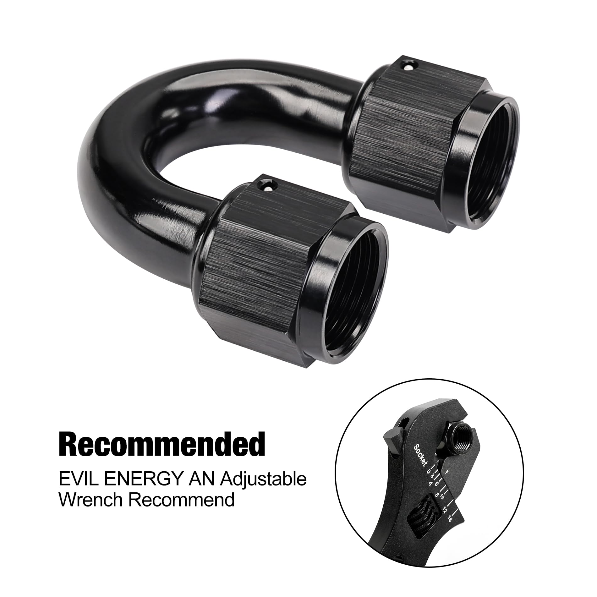 EVIL ENERGY 6AN female-to-female adapter supports reusable, durable connections.