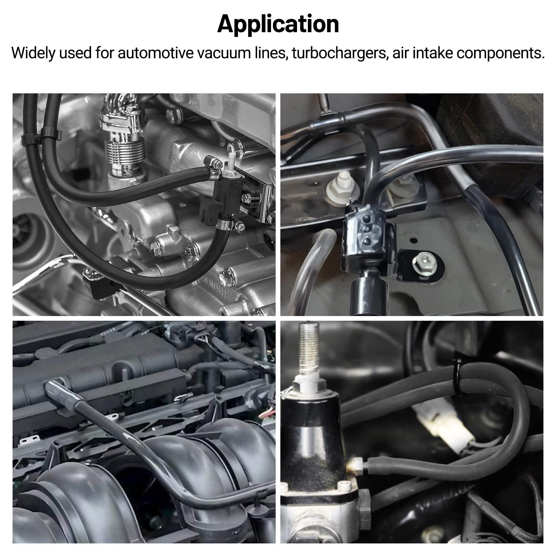 EVIL ENERGY black silicone vacuum tubing enhances engine bay organization.