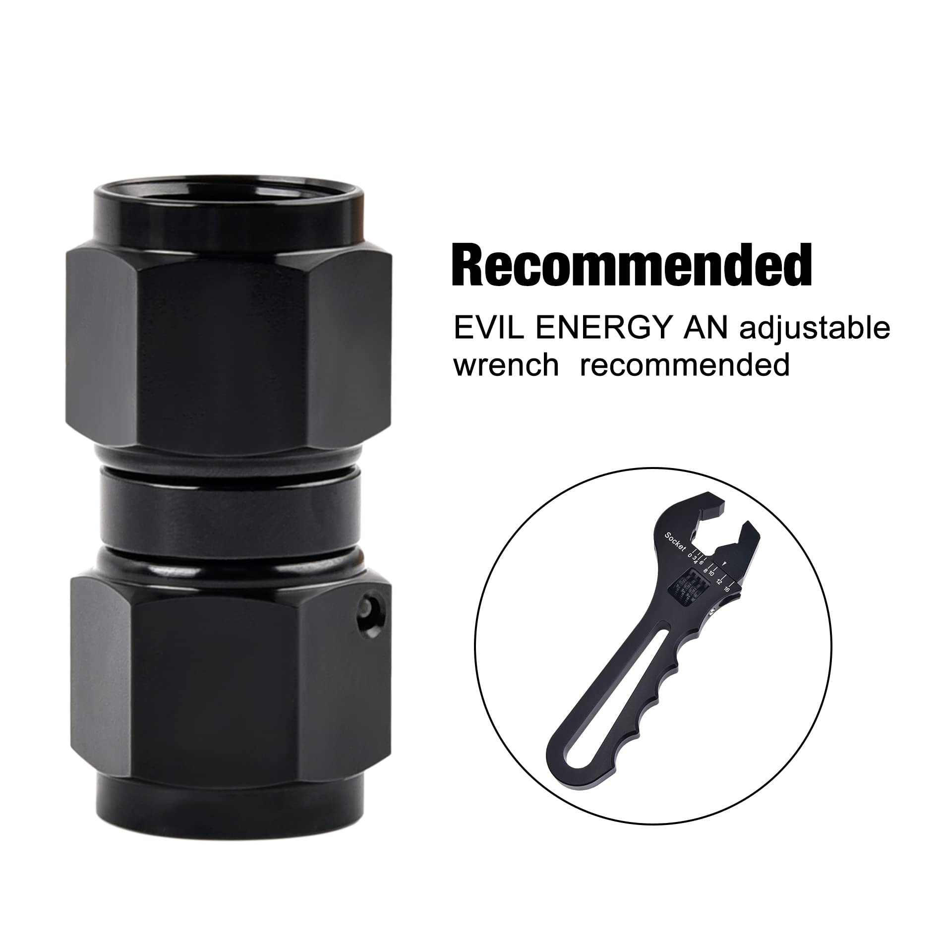 EVIL ENERGY compact swivel adapter shown for quick, tool-free installation.