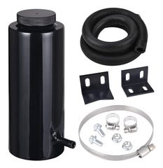 EVIL ENERGY 800ml aluminum coolant overflow tank in black, ideal for universal mounting.