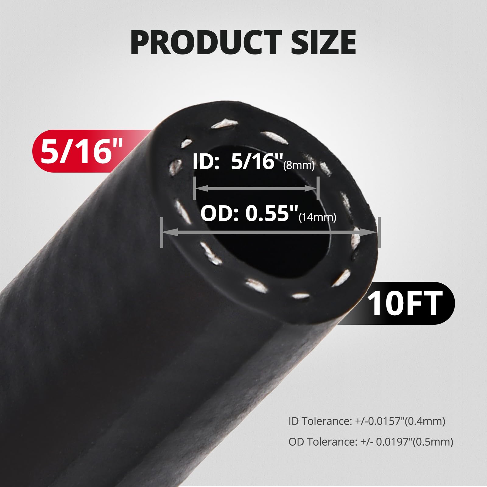 EVIL ENERGY CPE hose material highlighted for durability and oil resistance.