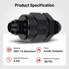 EVIL ENERGY diaphragm-style valve with stainless spring for one-way flow.