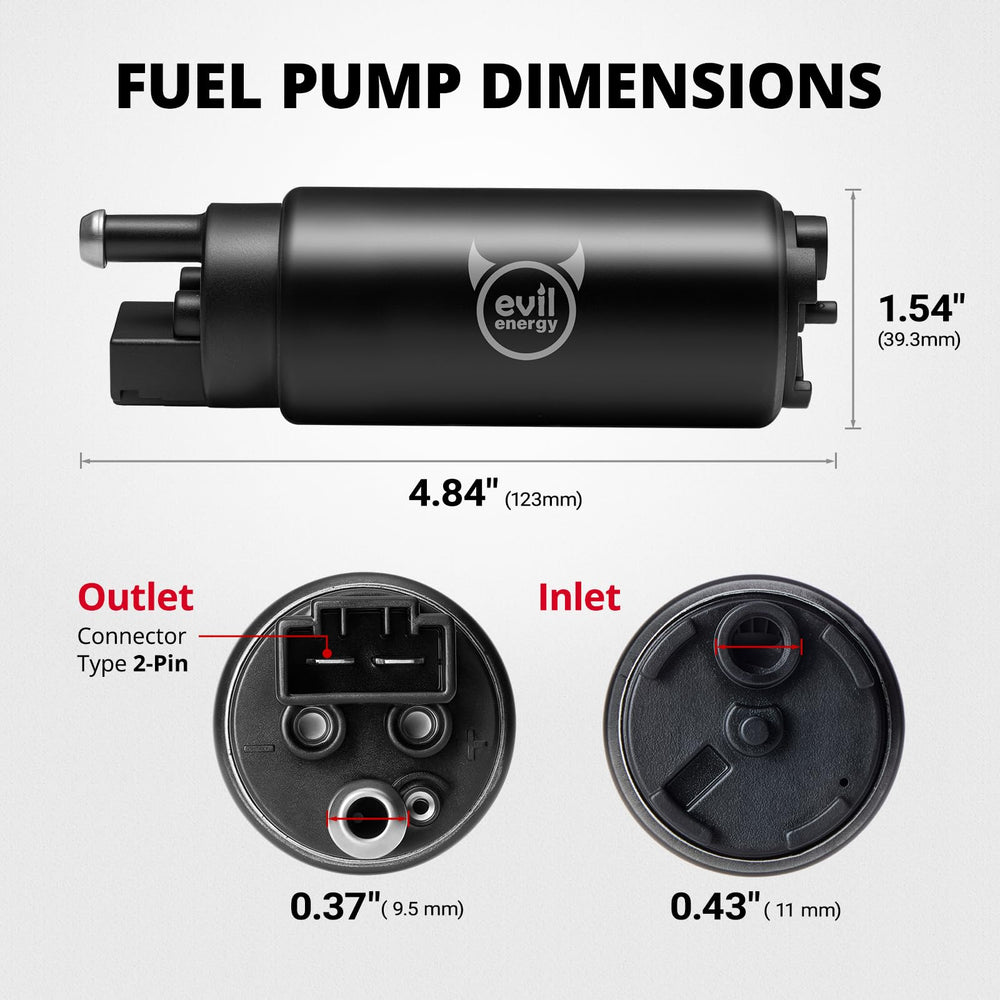 EVIL ENERGY EFI 255LPH in-tank pump ready for stable fuel supply.