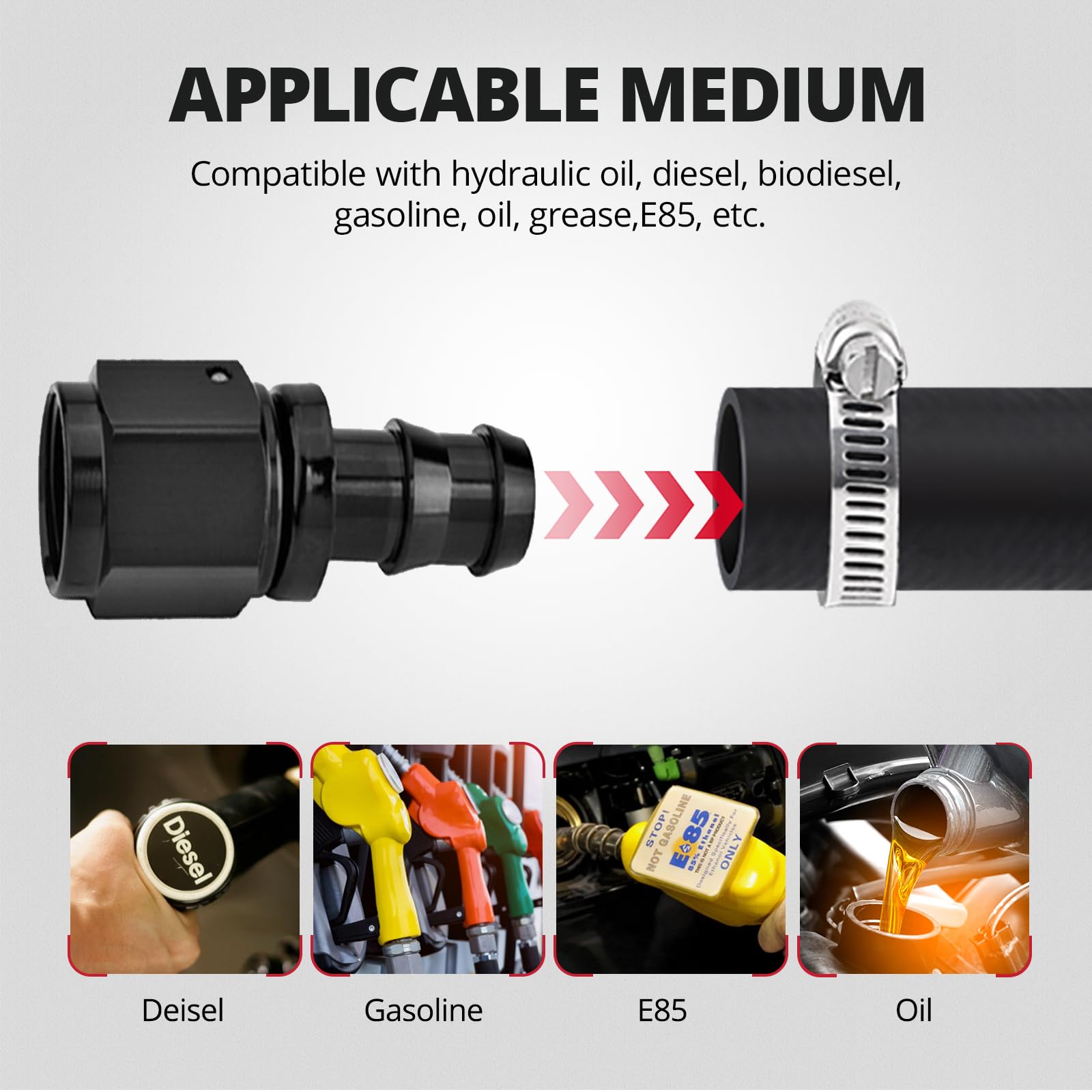 EVIL ENERGY durable 5 ft fuel hose ensures safe, consistent fuel flow.