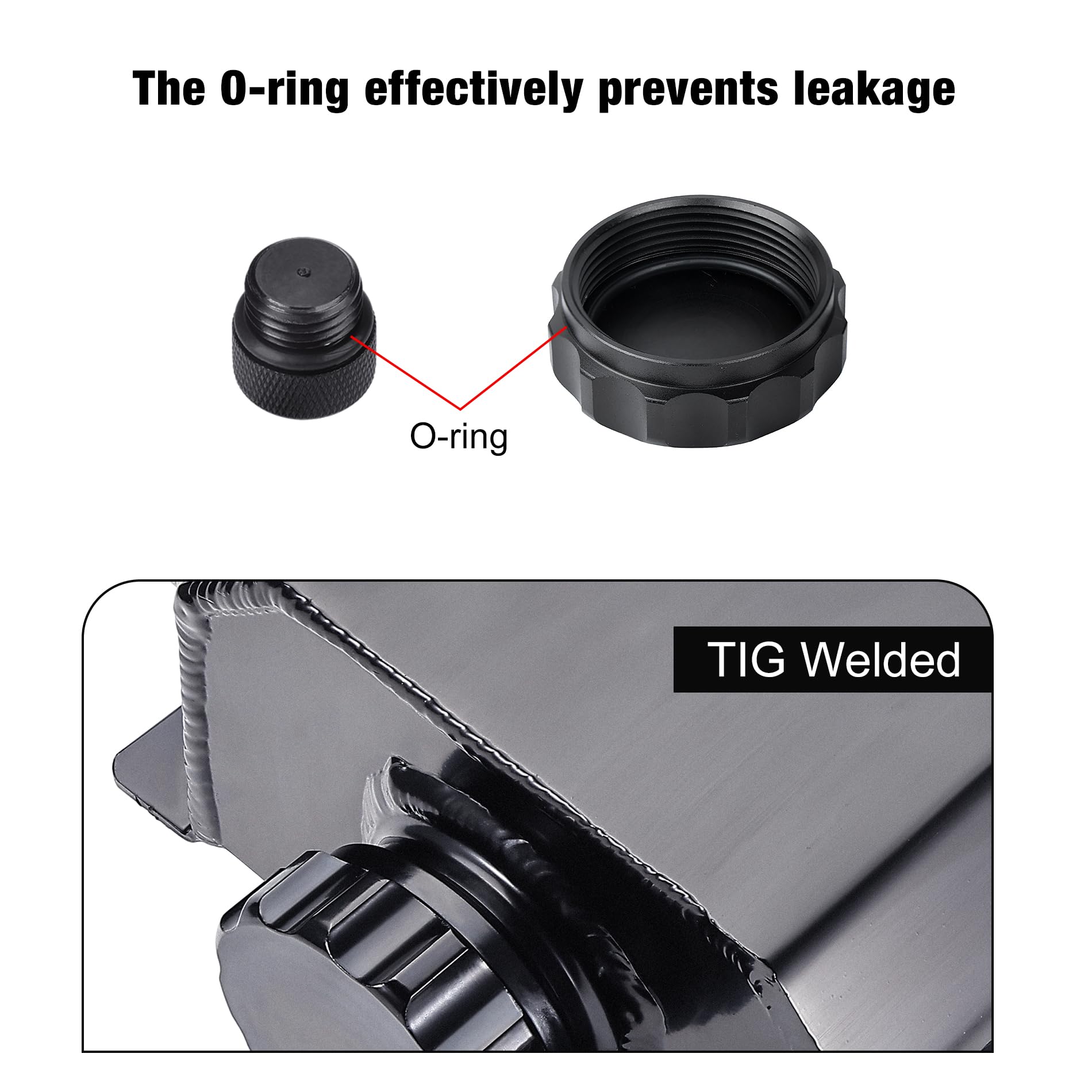 EVIL ENERGY universal overflow tank fits many vehicles, easing installation in tighter engine bays.