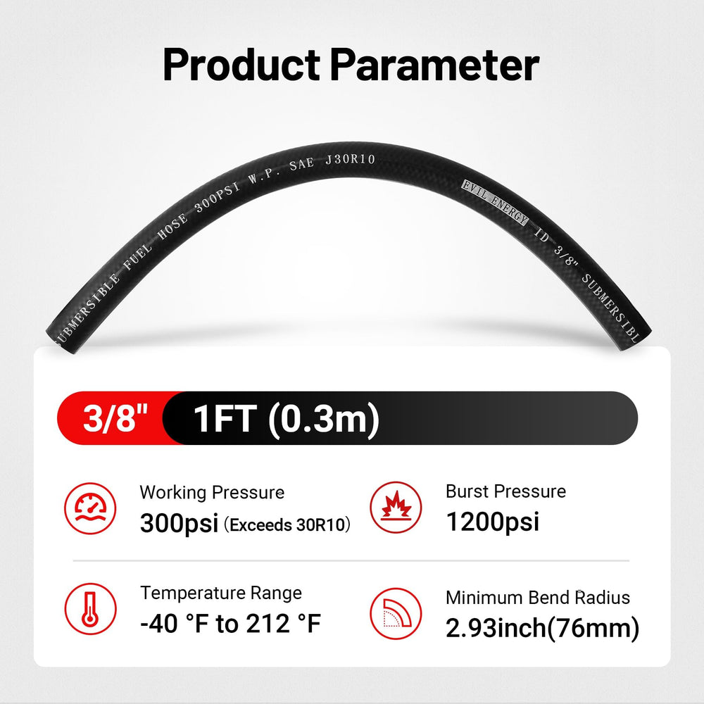 EVIL ENERGY ethanol-compatible hose supports E85 and E10 fuels