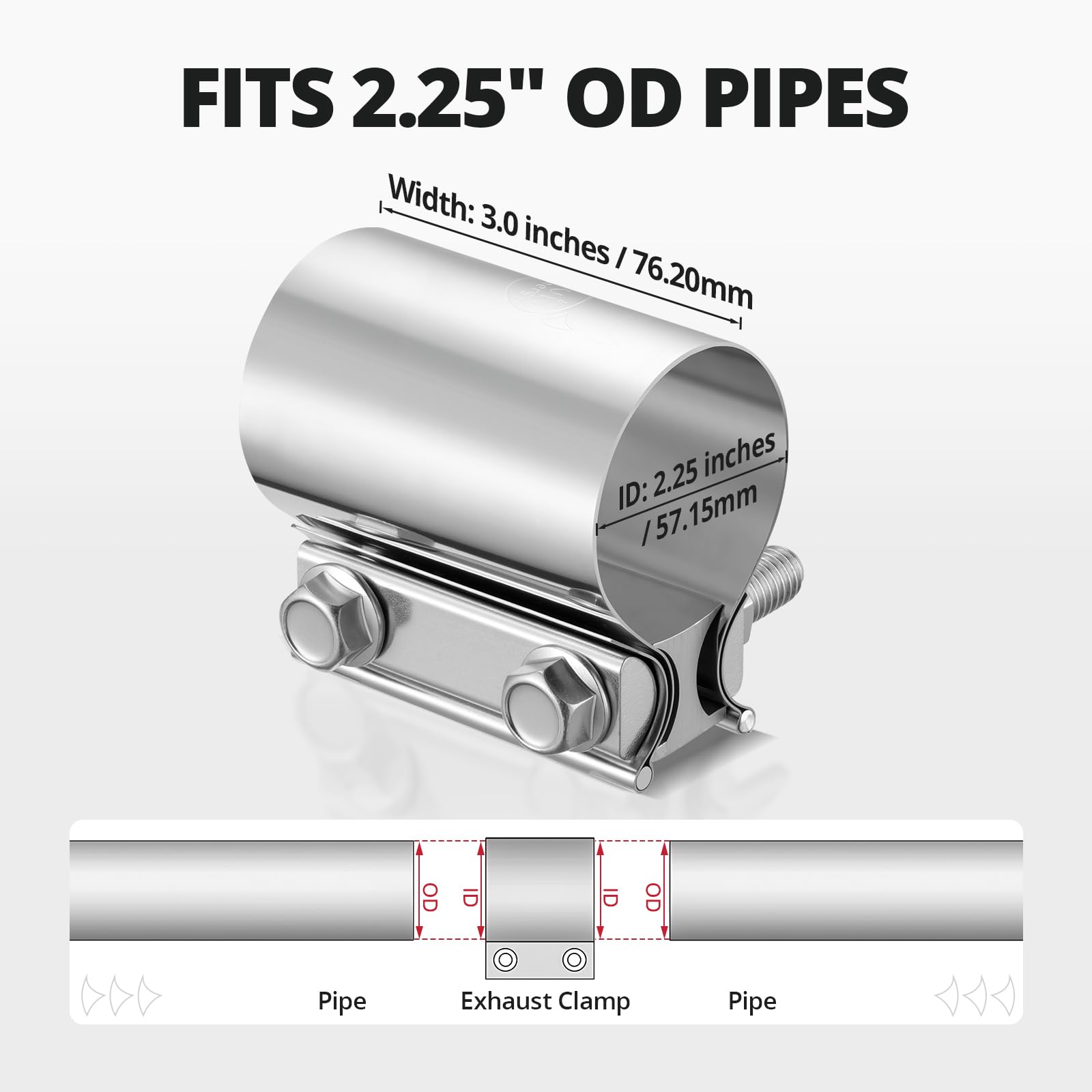 EVIL ENERGY exhaust clamp bolt and nut closeup ensures easy installation and quick adjustments.