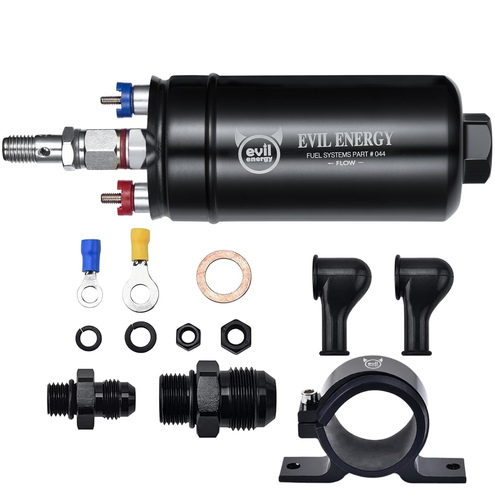 EVIL ENERGY external inline fuel pump with 60mm bracket for secure mounting