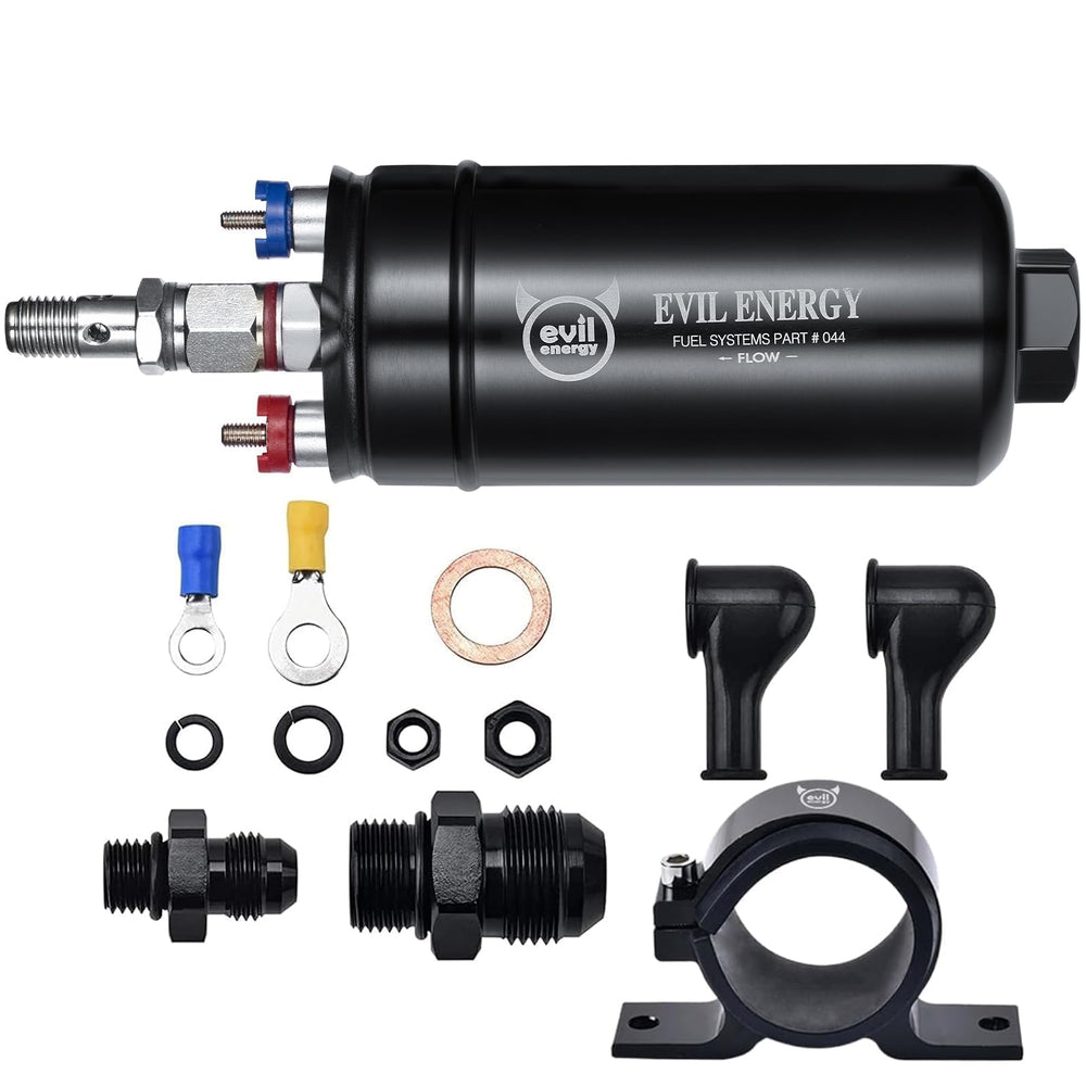 EVIL ENERGY external inline fuel pump with 60mm bracket for secure mounting