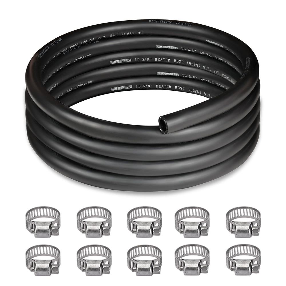 EVIL ENERGY five-eighths inch heater hose 10ft demonstrates durable coolant transport for engines.