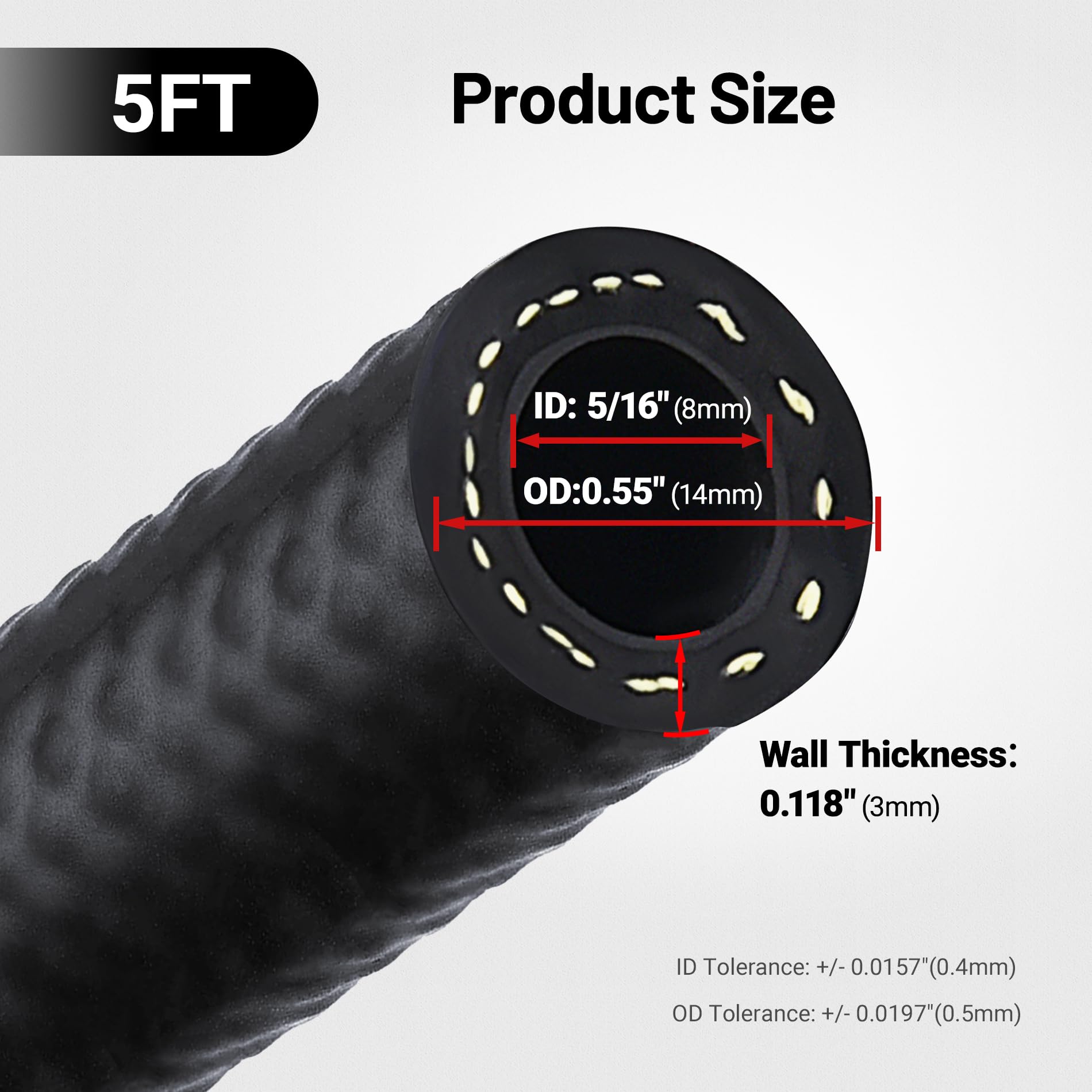 EVIL ENERGY FKM inner with aramid cover resists chemicals in demanding environments.