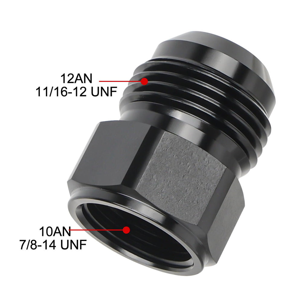 EVIL ENERGY flare reducer assembly with AN12 to AN10 connections for reliable installation