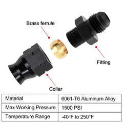 EVIL ENERGY compact 6AN to 1/4 inch adapter fits stainless steel or aluminum hardlines neatly.