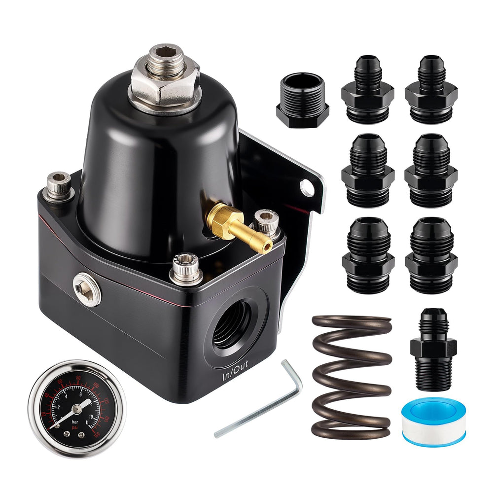 EVIL ENERGY fuel pressure regulator with 6AN bypass for precise EFI tuning.