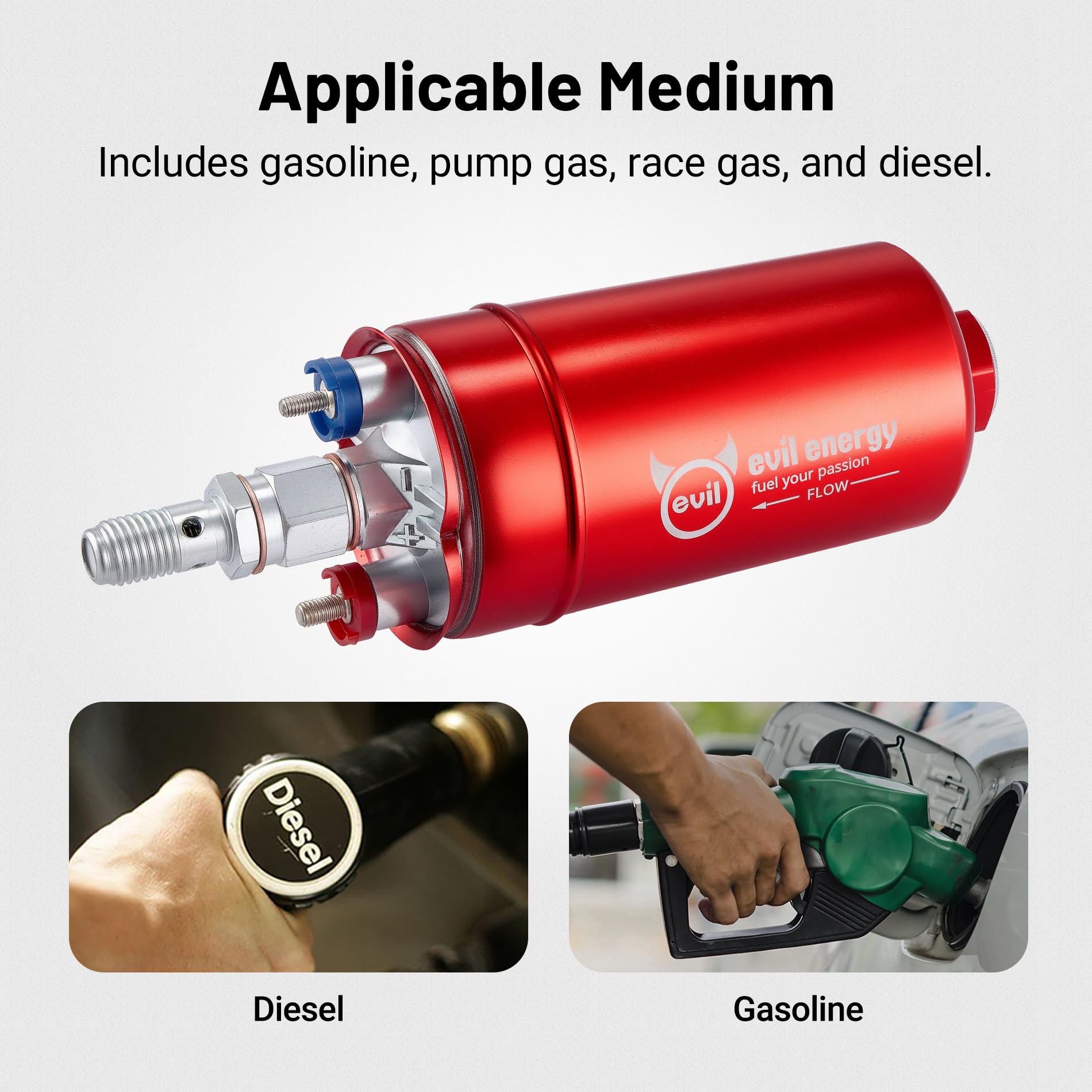 EVIL ENERGY gaskets, nuts, and washers kit included for a clean seal.