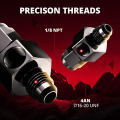 EVIL ENERGY gauge port 1/8" NPT enables easy sensor attachment.