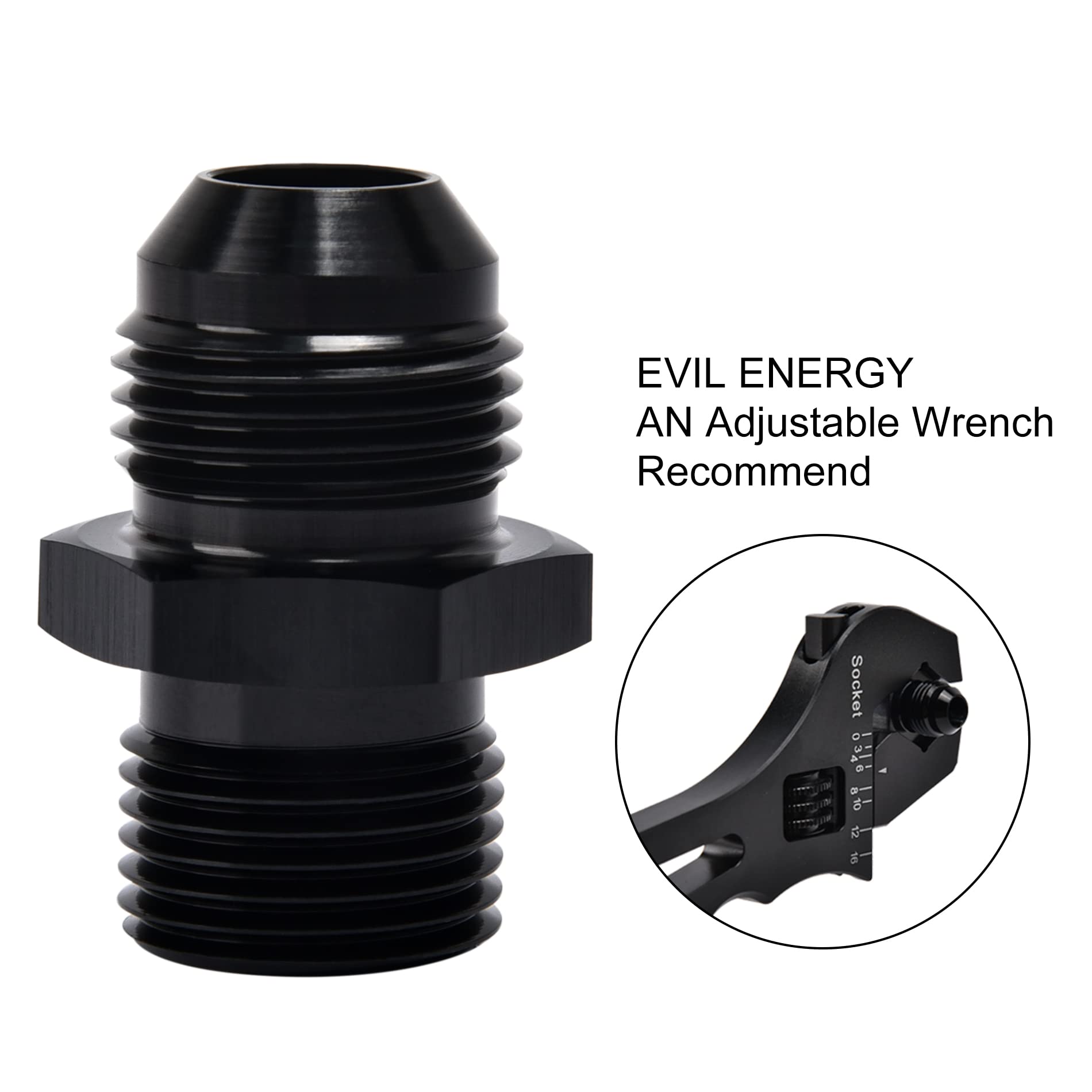 EVIL ENERGY high-pressure adapter suitable for fuel filters and oil coolers.