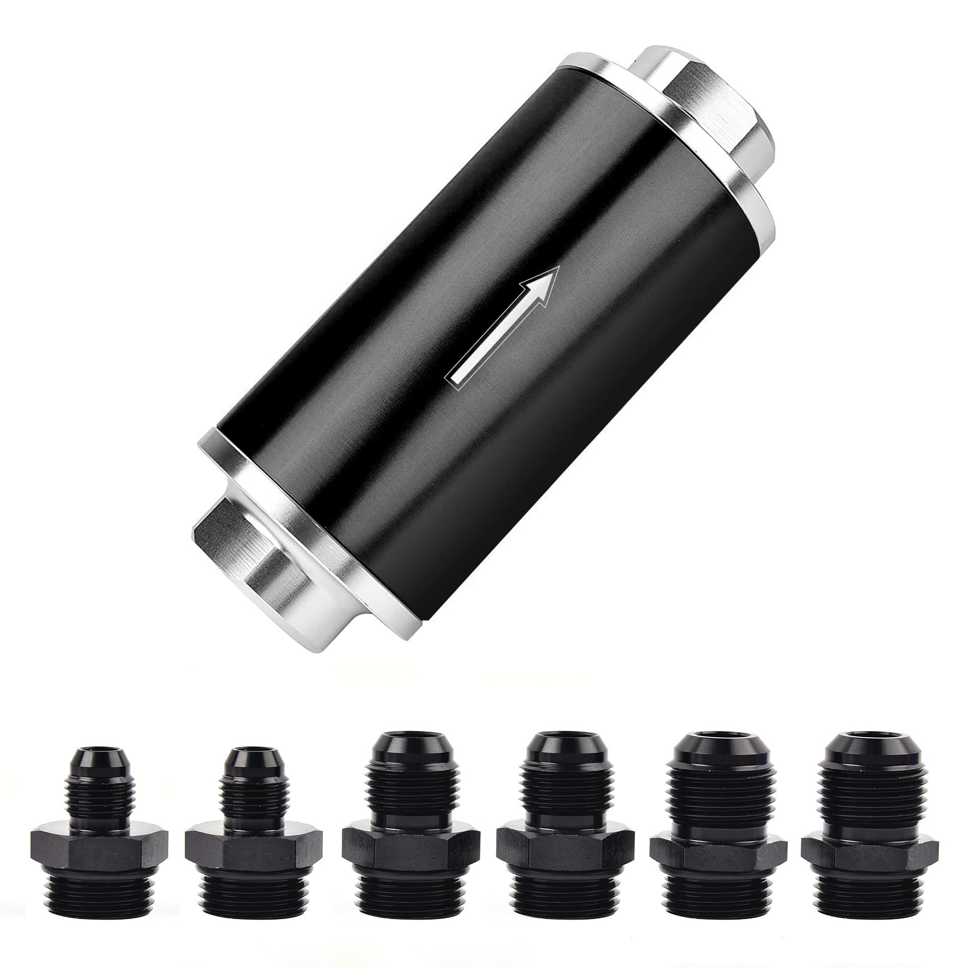 EVIL ENERGY inline fuel filter with 6AN adapter for universal compatibility