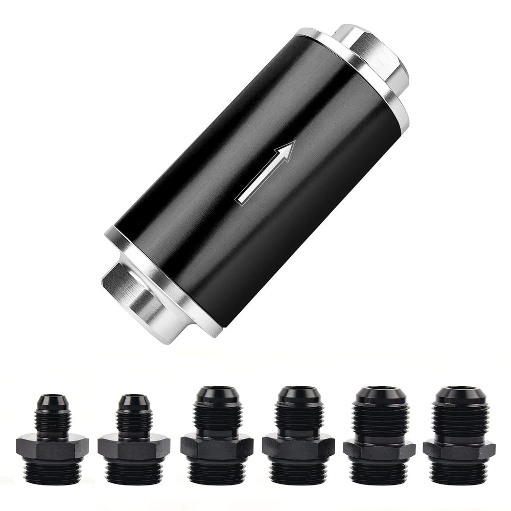 EVIL ENERGY inline fuel filter with 6AN adapter for universal compatibility