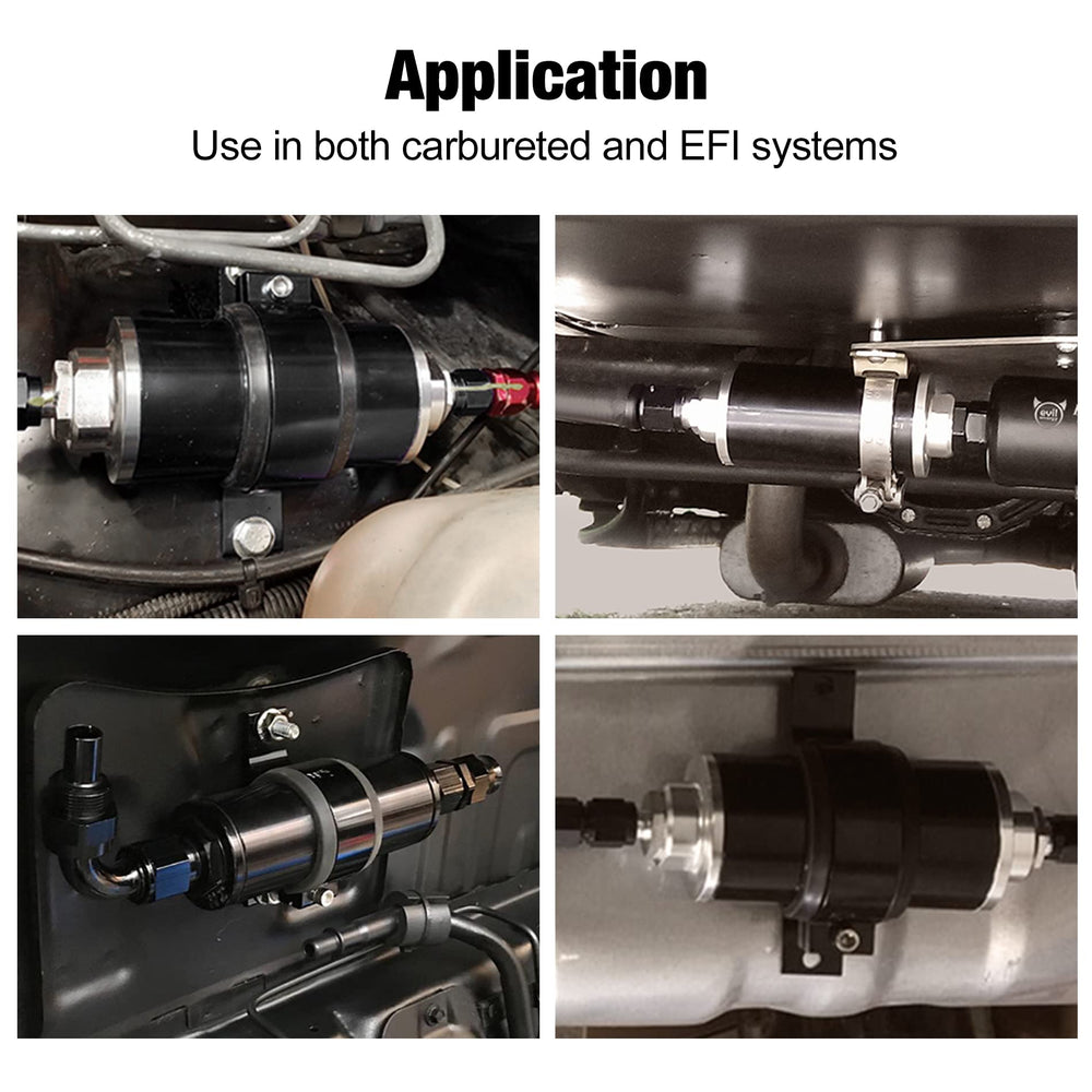 EVIL ENERGY inline fuel filter assembled and ready for installation