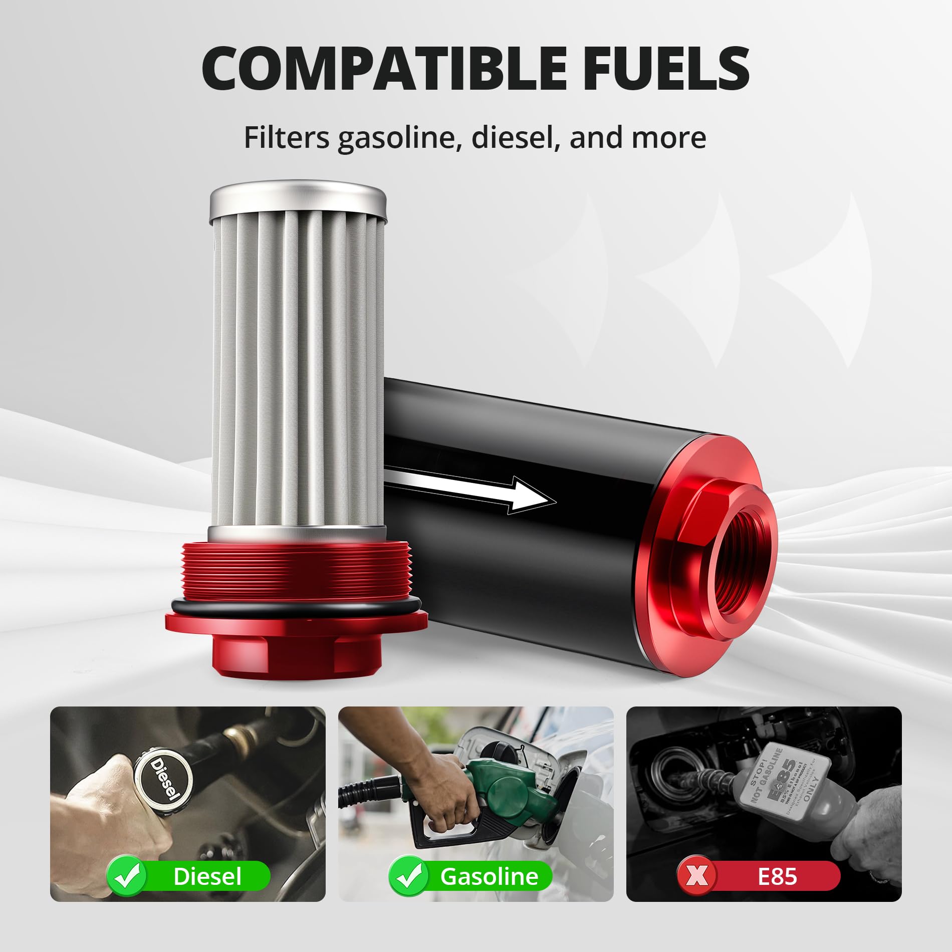 EVIL ENERGY filter element image highlights stainless steel mesh for durability.