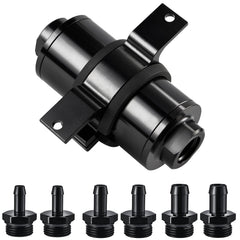 EVIL ENERGY inline fuel filter front view for durable gasoline and diesel filtration.