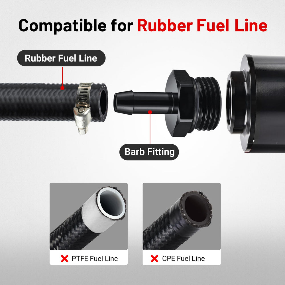 EVIL ENERGY inline fuel filter removable element for easy cleaning or replacement