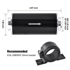 EVIL ENERGY inline fuel filter stainless steel element for durable filtration