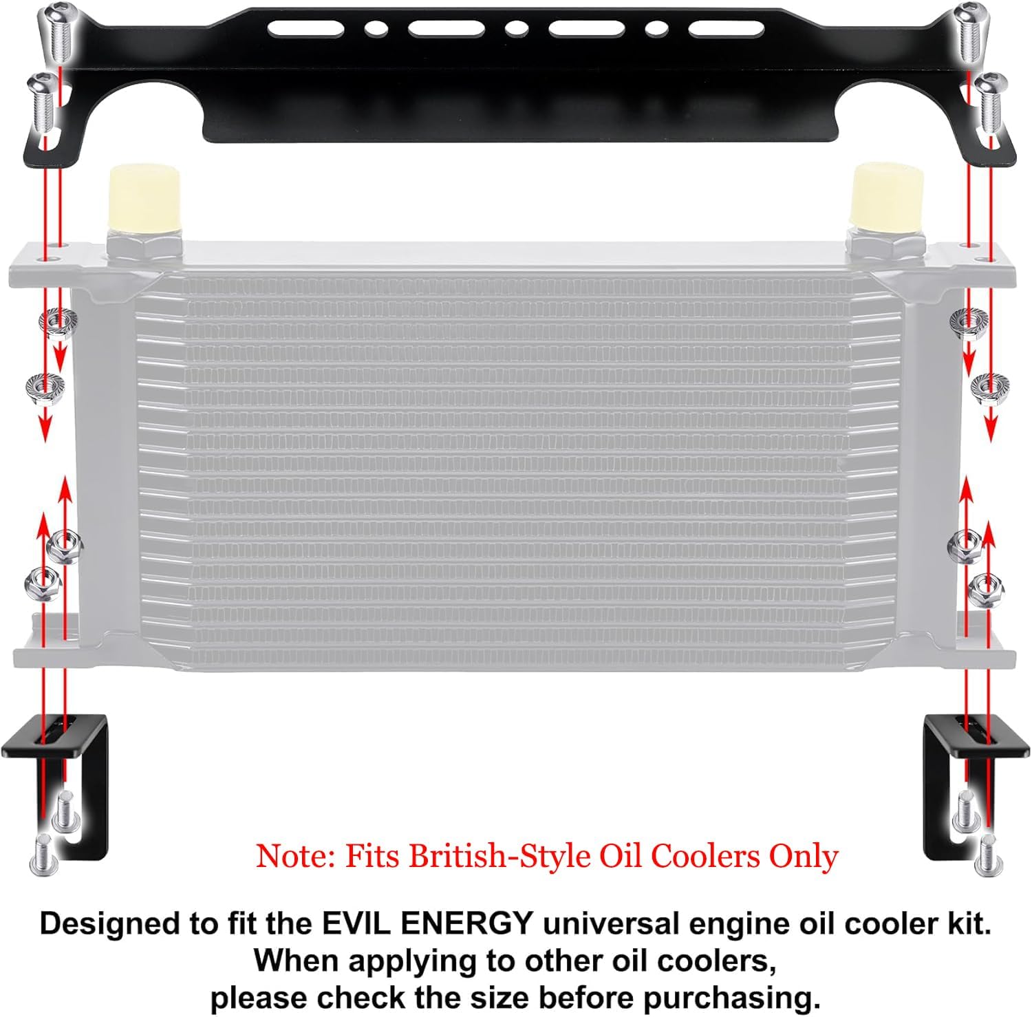 EVIL ENERGY installation-ready kit with bracketing and fasteners for quick setup.