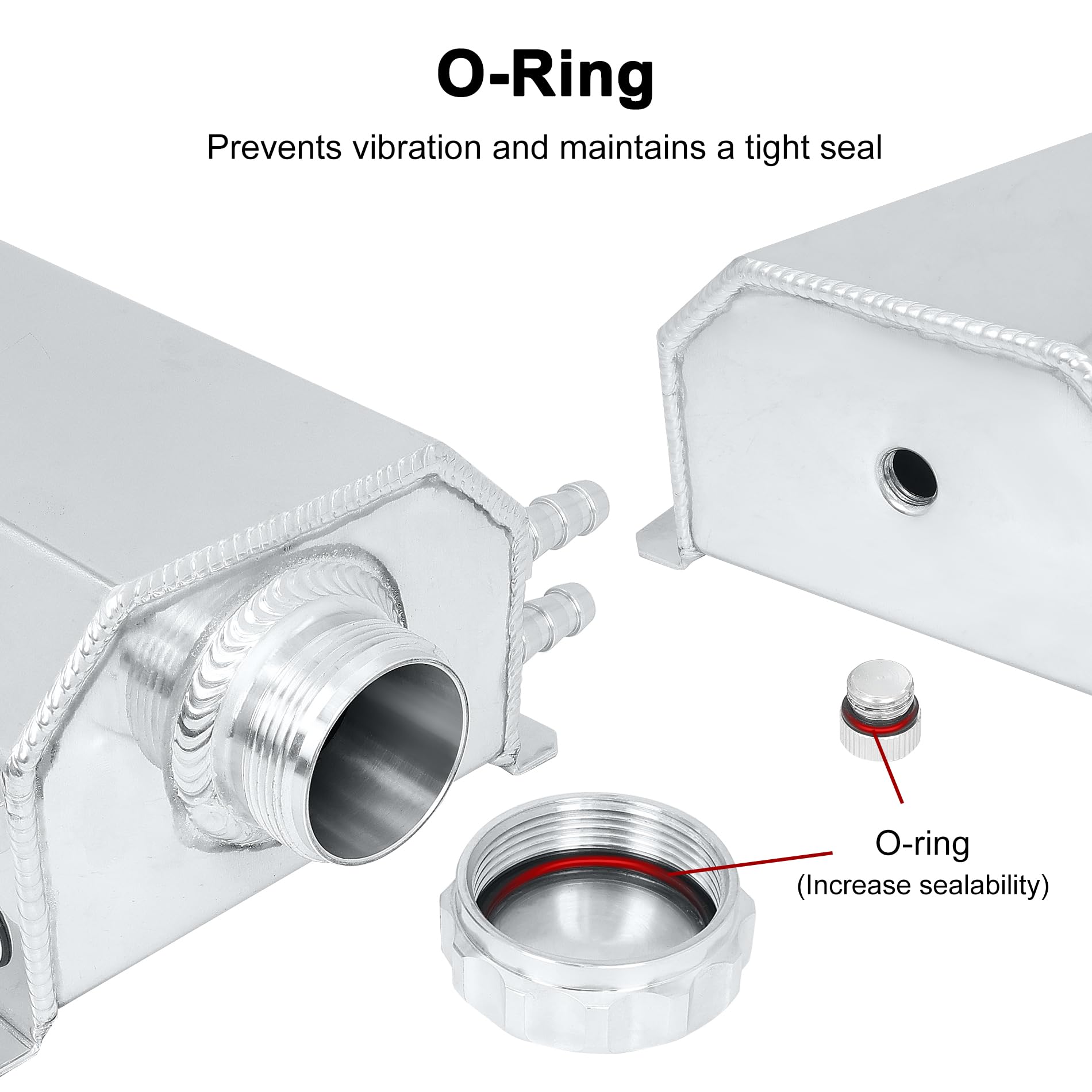 EVIL ENERGY overflow tank installation kit includes O-rings and guidance.