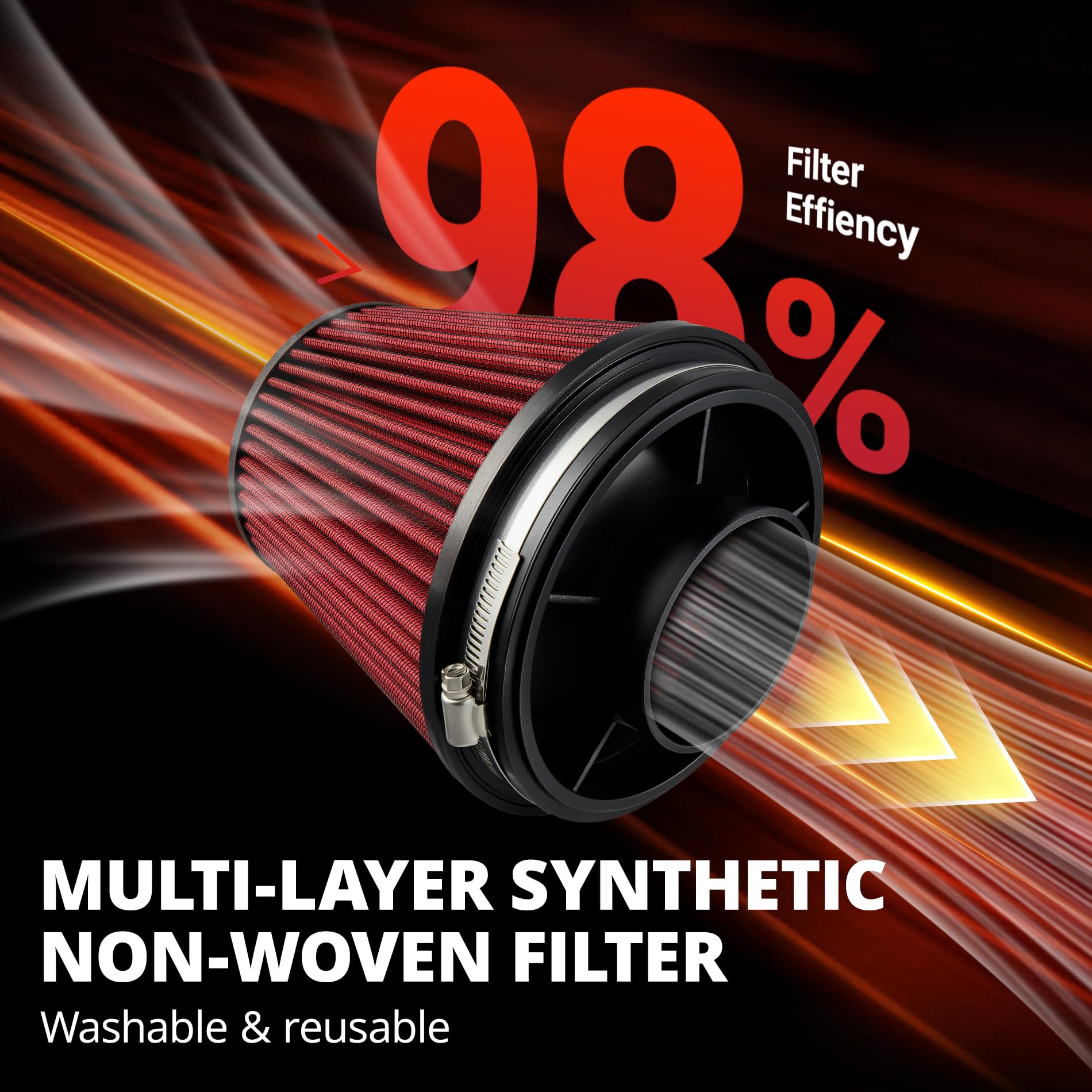 EVIL ENERGY intake tube assembly highlights smooth-walled ducting reducing restriction.