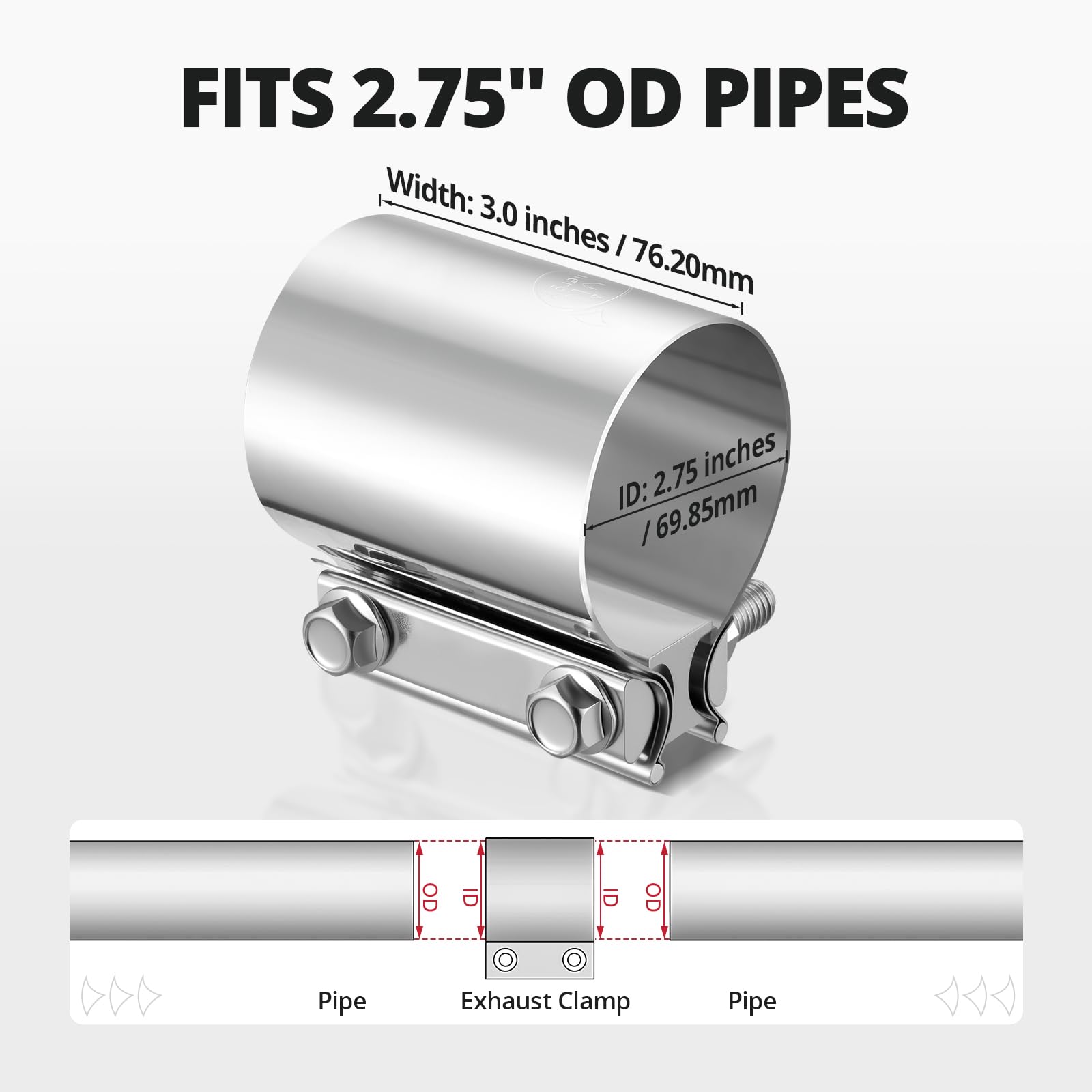 EVIL ENERGY lap-joint clamp connects 2.75-inch pipes without welding