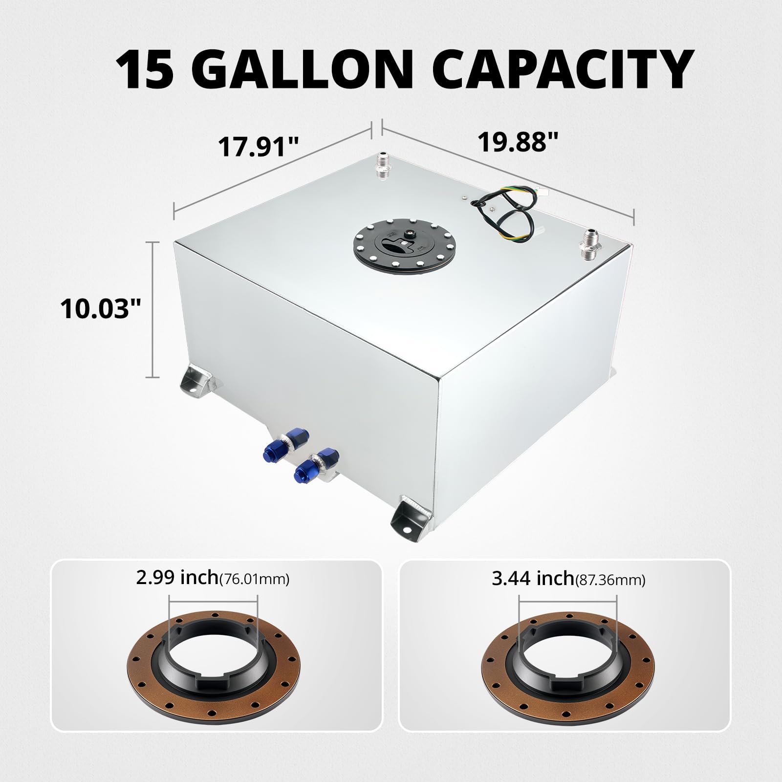 EVIL ENERGY level sender 3-90 ohm inside enables quick fuel level readings.