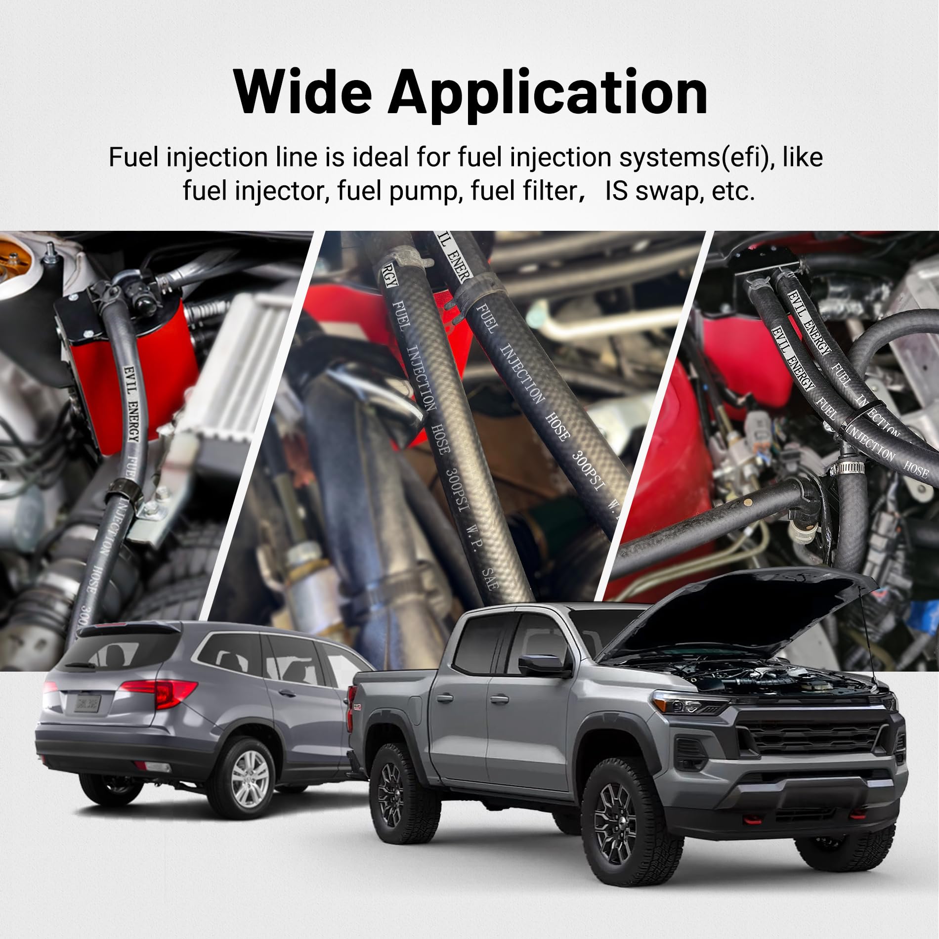 EVIL ENERGY LS swap-ready hose fits fuel lines and pumps with confidence.