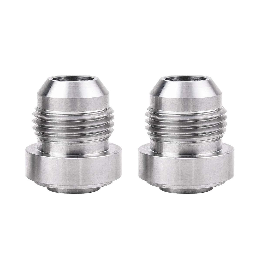 EVIL ENERGY 8AN weld-on bung fitting in 304 stainless steel, two-piece set.