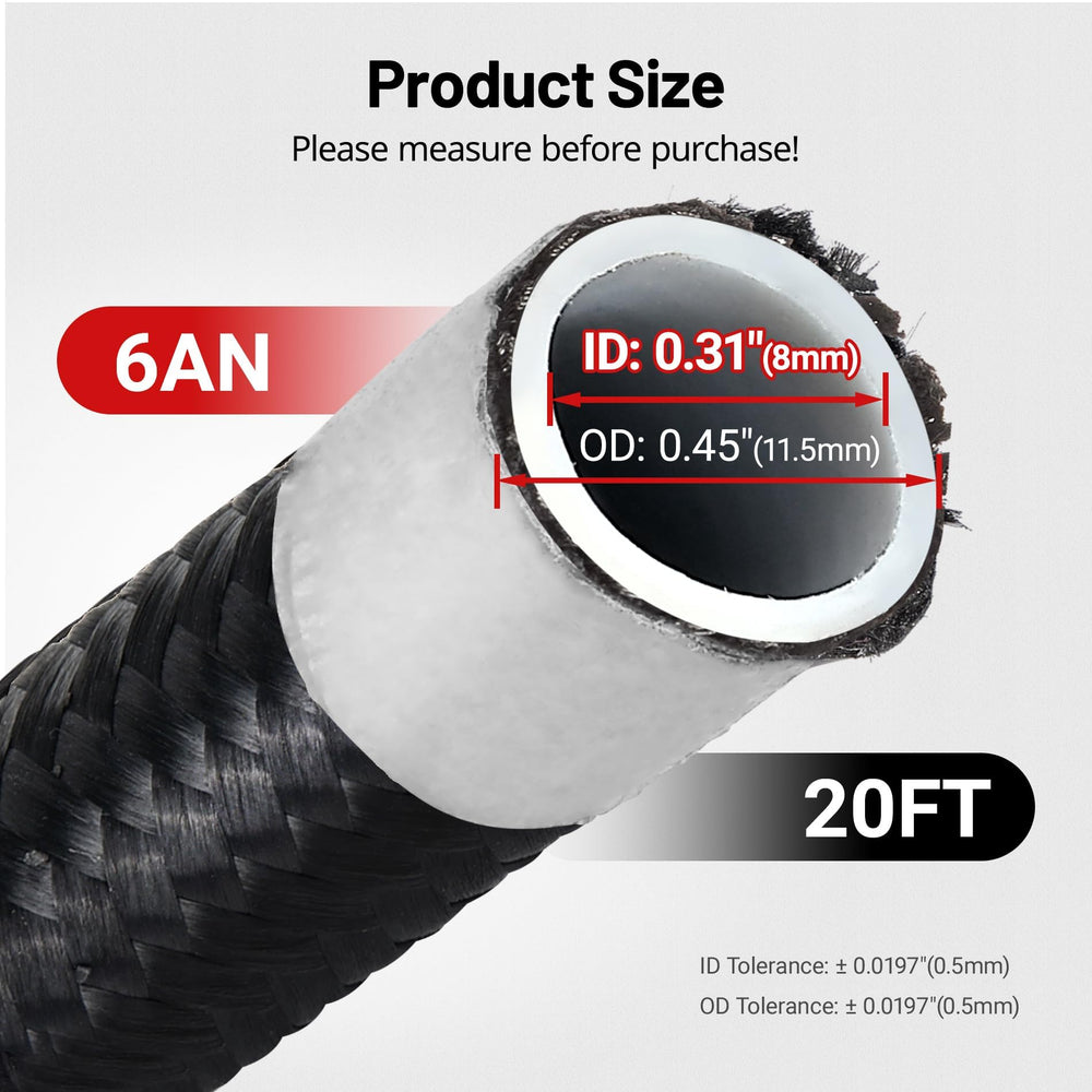 EVIL ENERGY nylon braided PTFE hose with durable exterior protection.