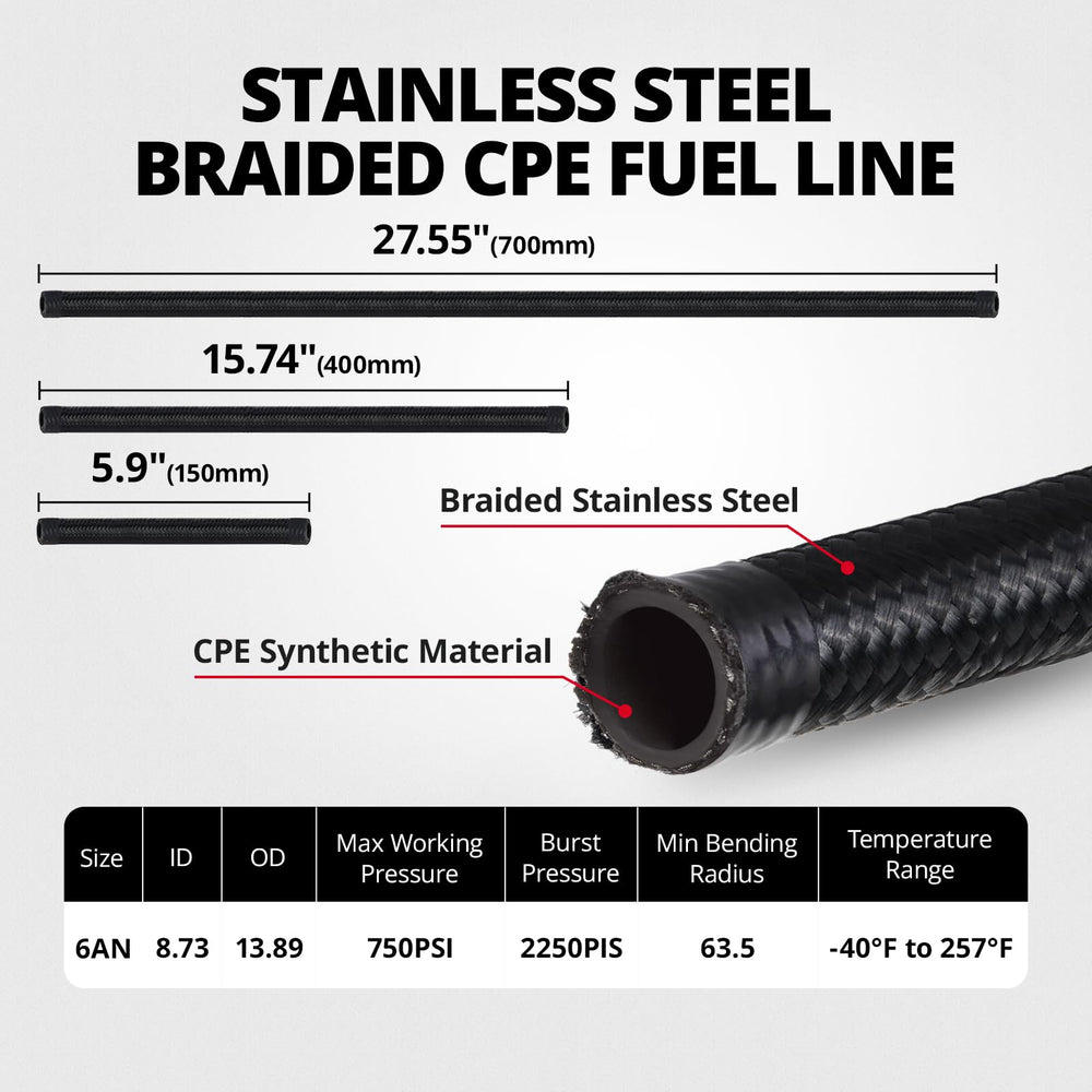 EVIL ENERGY nylon outer braid fuel line supports durable, high-pressure lines.